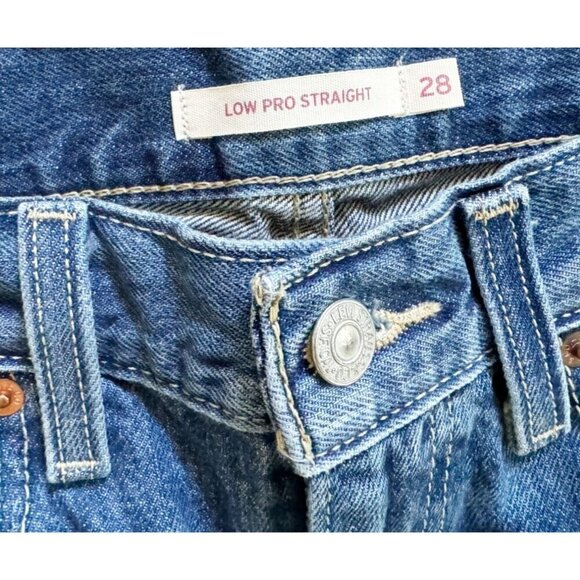 LEVI'S Low Pro Straight Distressed Slouchy Relaxed Mid Rise Jeans Size 28 - Picture 5 of 8